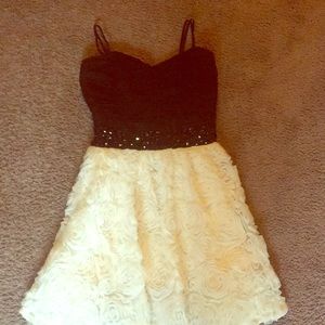 White and black homecoming dress